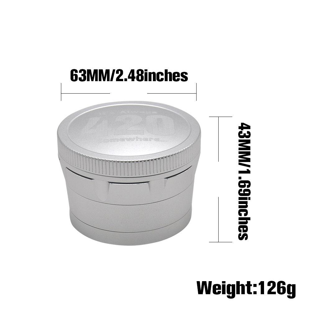 Its Always 420 Somewhere Grinder 4 Layer 63MM (2 Color)
