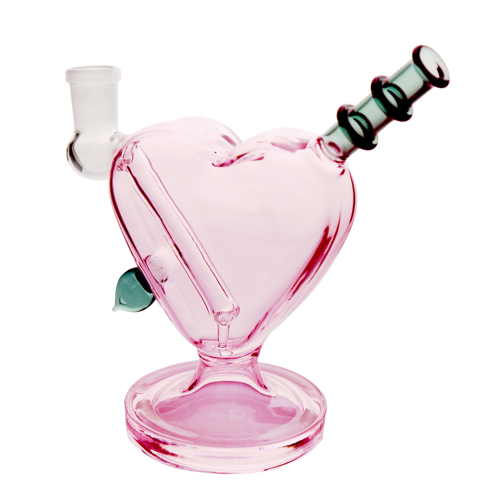 Mini Pink Heart-Shaped Glass Dab Rig