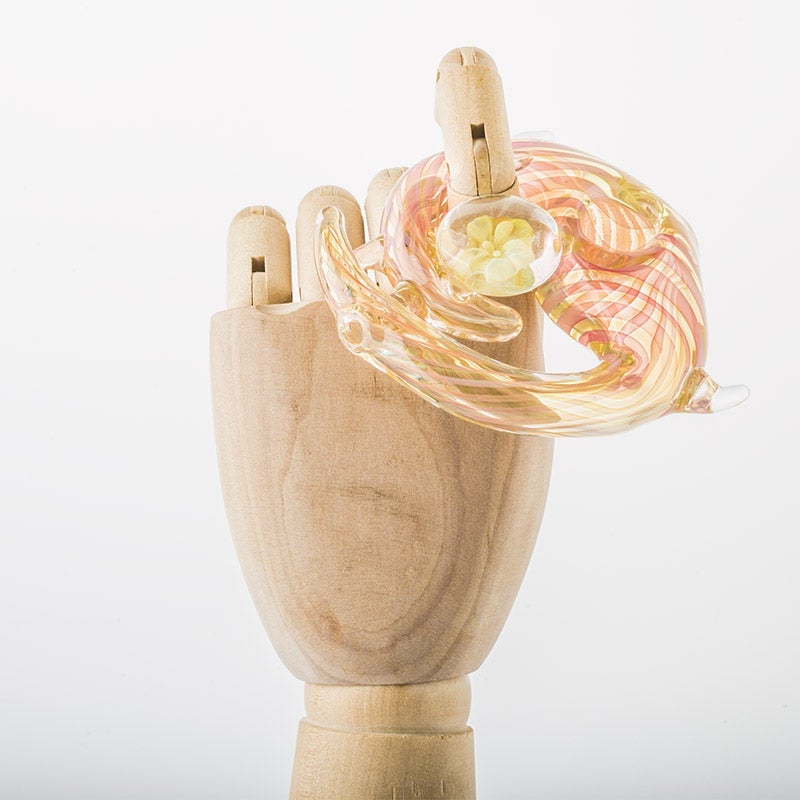 Twisted Stripe Round Glass Hand Pipe