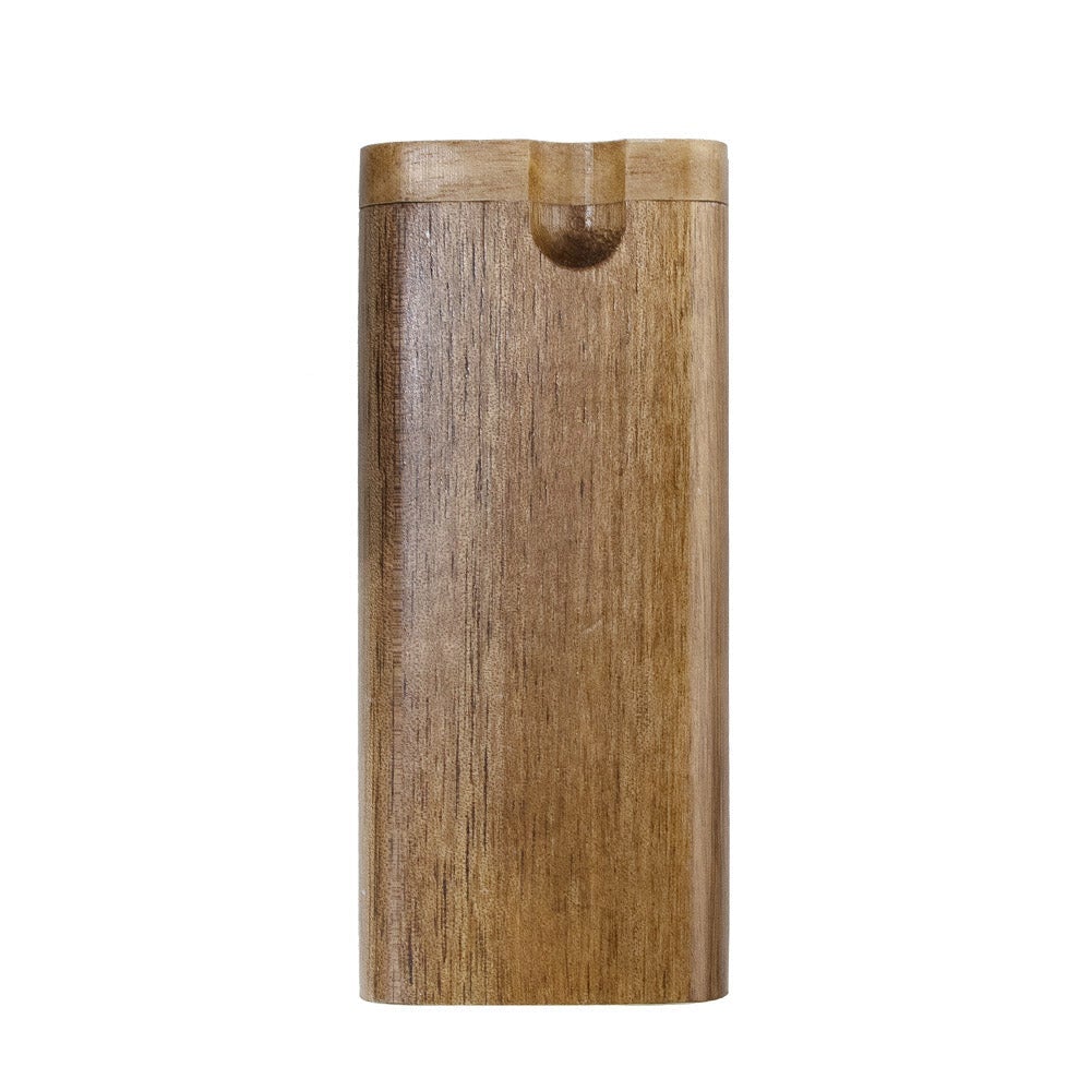 Natural Wooden Dugout W/ Cigarette Shape One Hitter Pipe