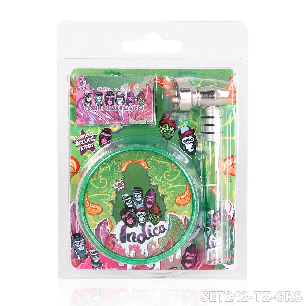 3.74in Gorilla Card-Style Smoking Pipe with Grinder