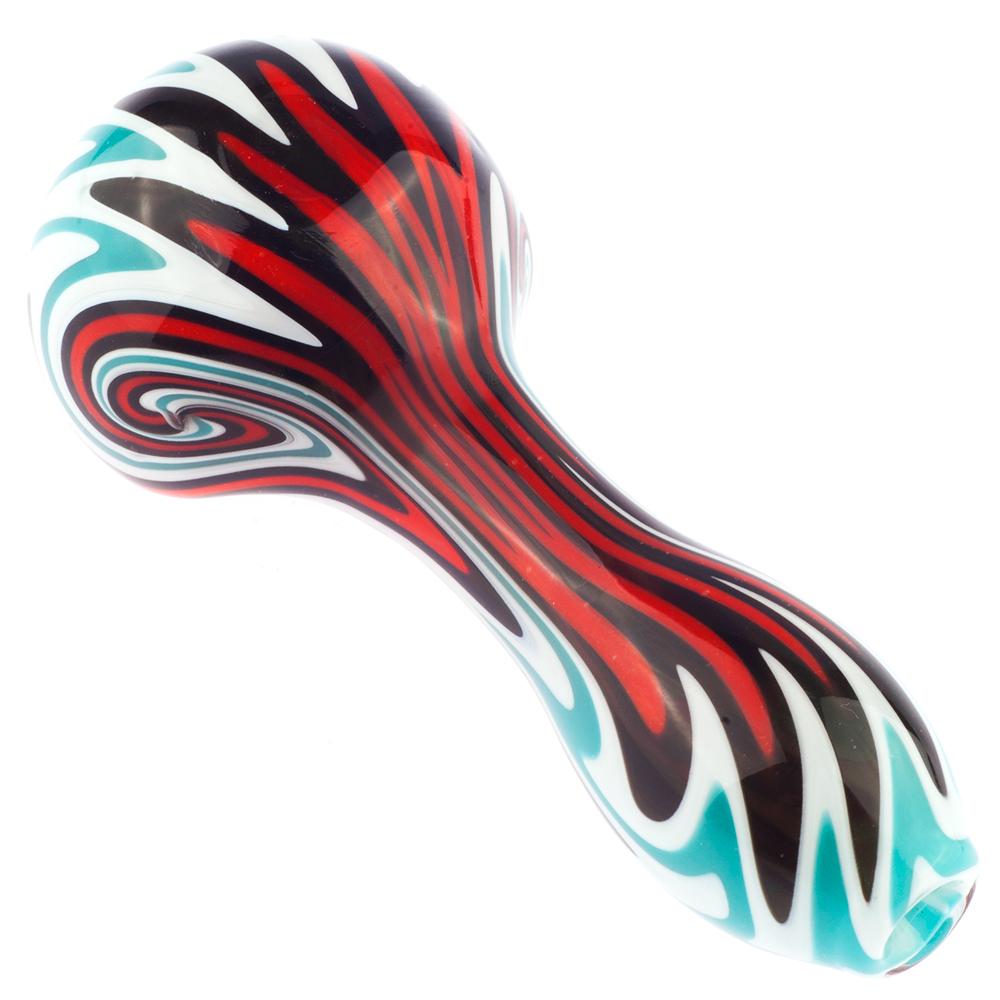 Fumed Bubble Glass Pipe and Wigwag Patent Heady Spoon Pipe Set