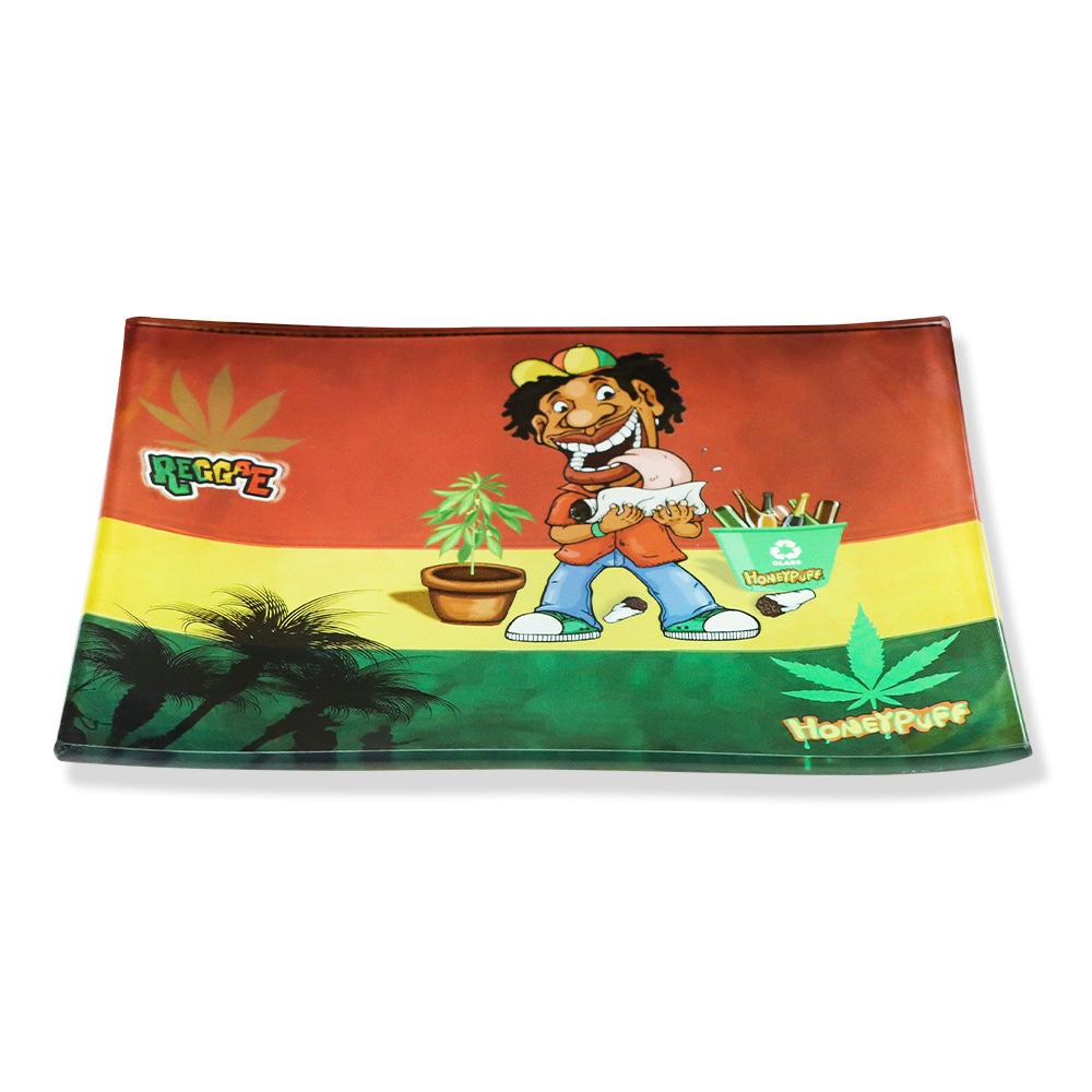 Mexico Vacation Wind Break Proof Glass Rolling Tray