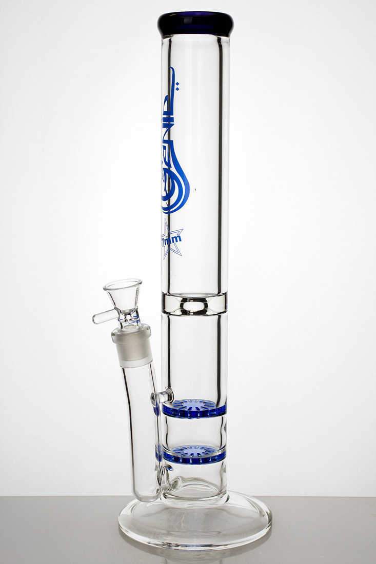 15 double flat diffuser heavy glass water bong