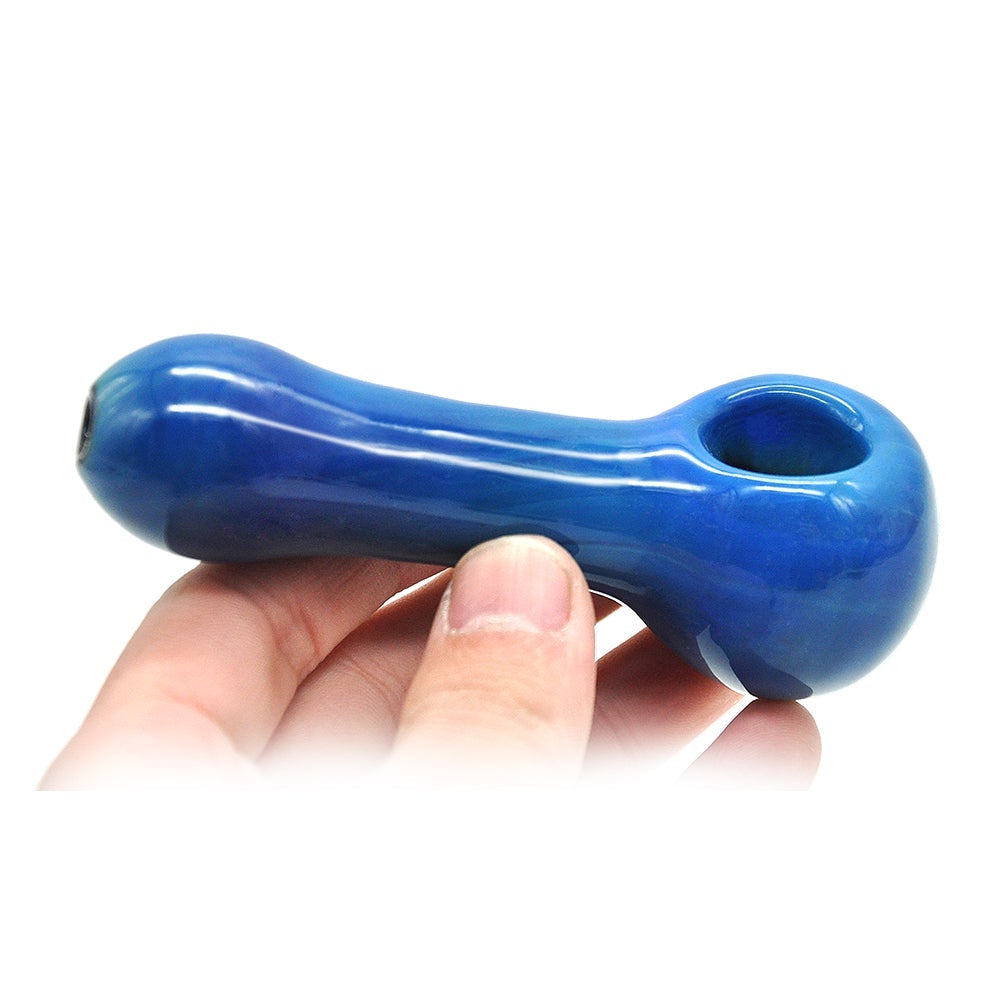 Blue Glass Tobacco Pipe - PuffingBird AU
