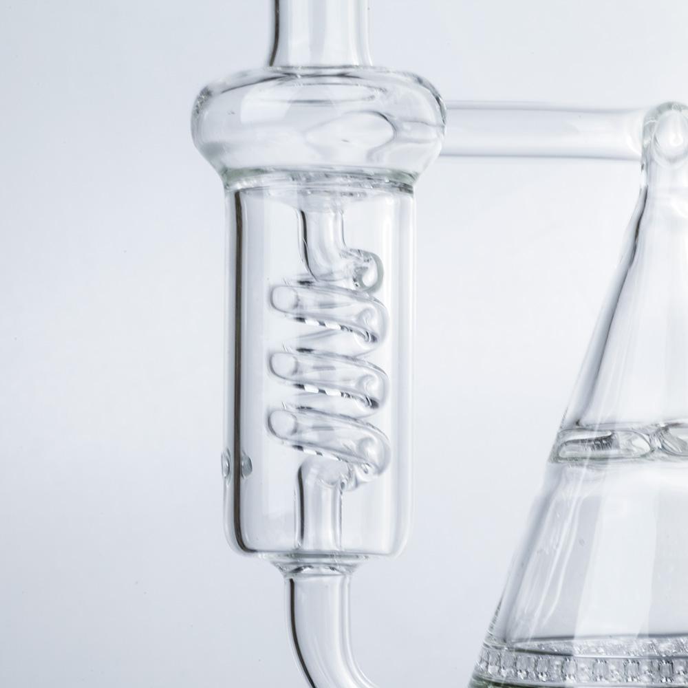 Pyramid Multi-Perc Recycler Glass Bong Set w/ Carb Cap and Banger