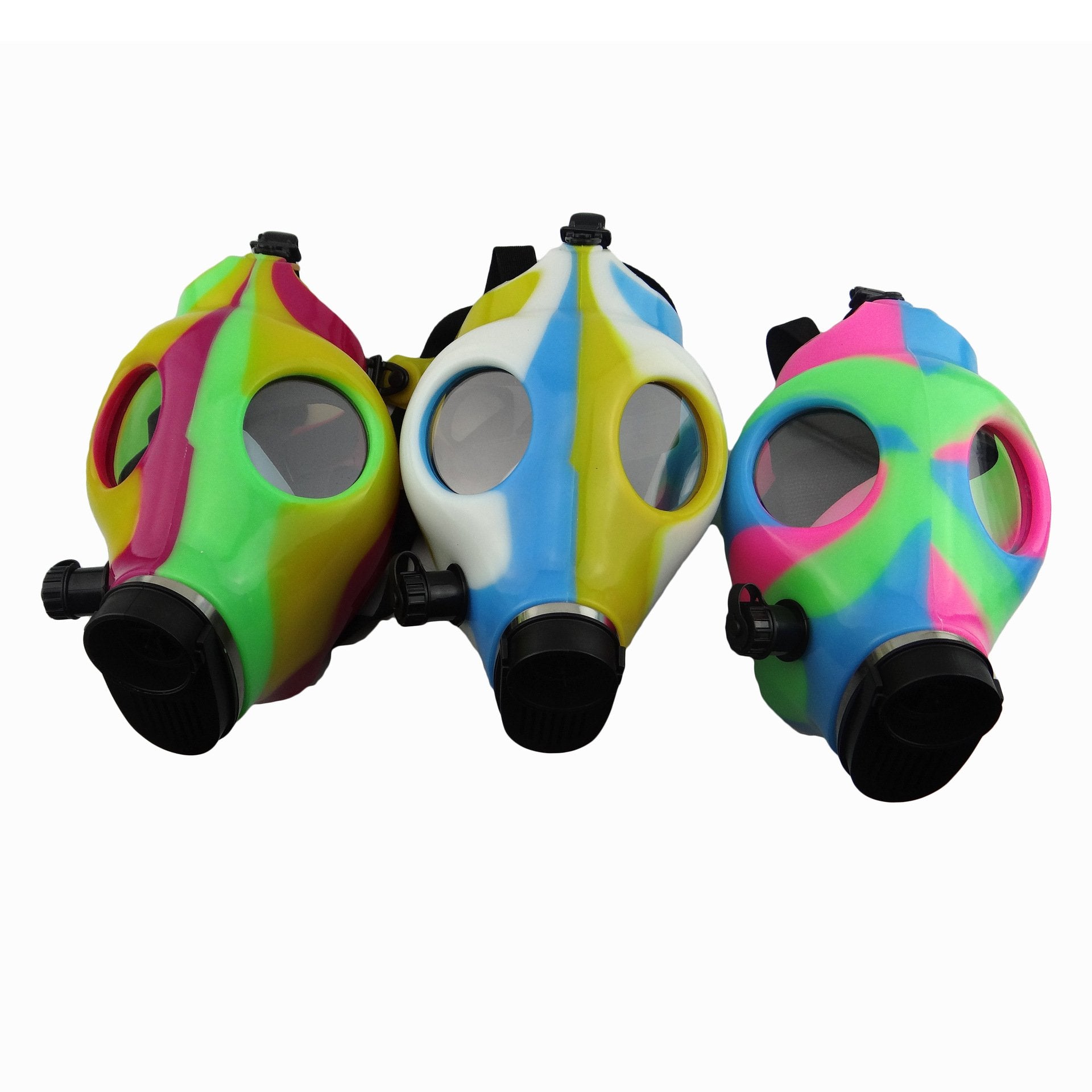 Luminous Silicone Gas Mask Bong w/ Acrylic Water Pipe