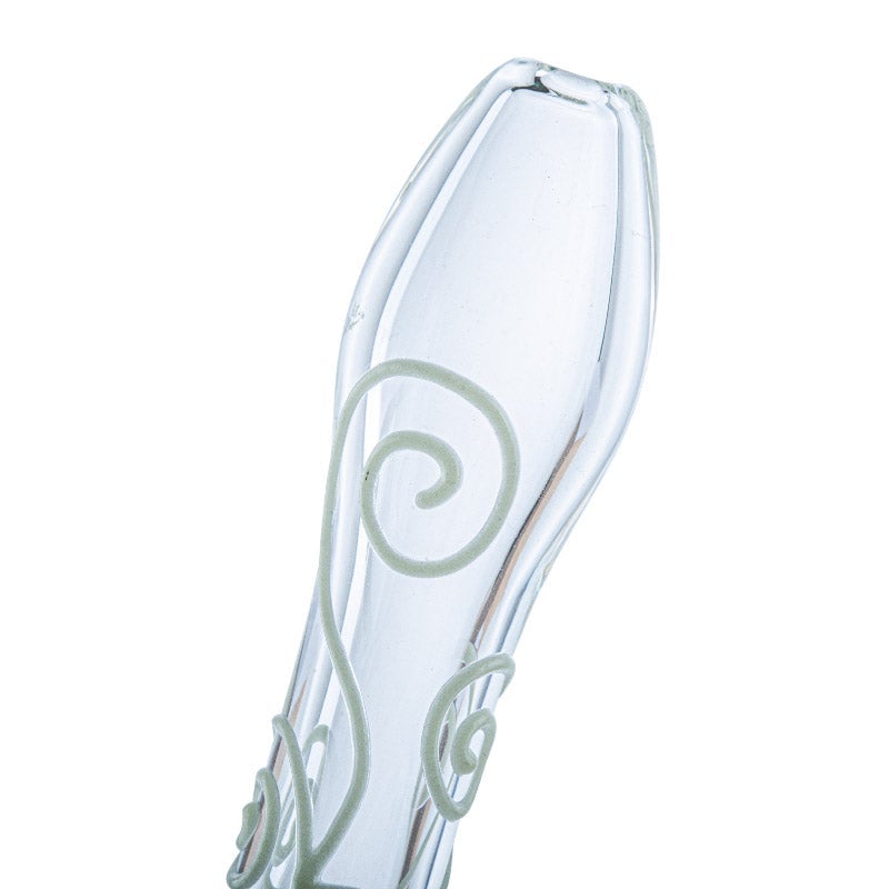 Lotus Pattern Glow-In-The-Dark Glass Pipe
