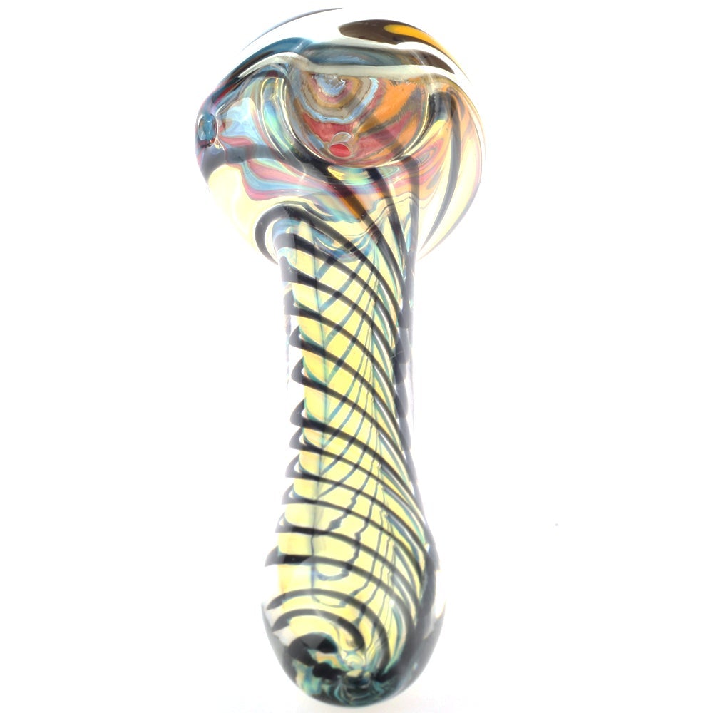4.3 Fumed Glass Wig Wag Inside-out Spoon Pipe