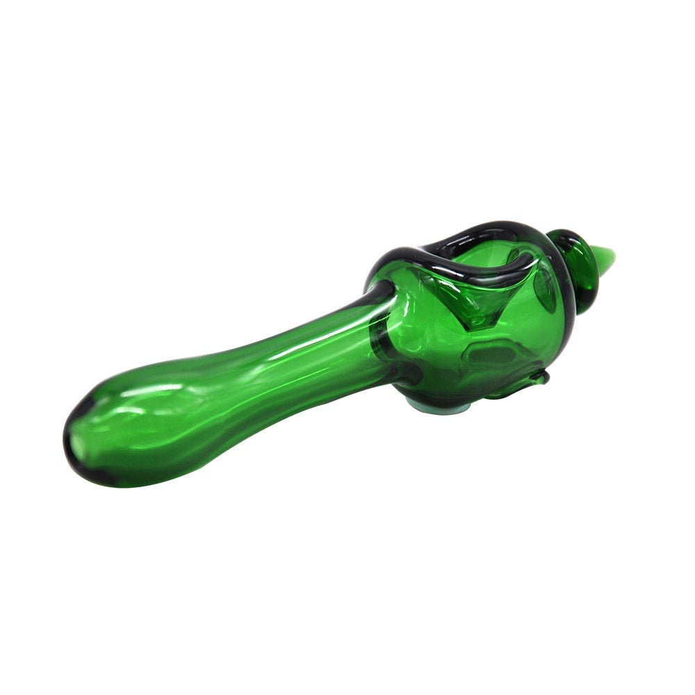 Green Face Glass Spoon Pipe
