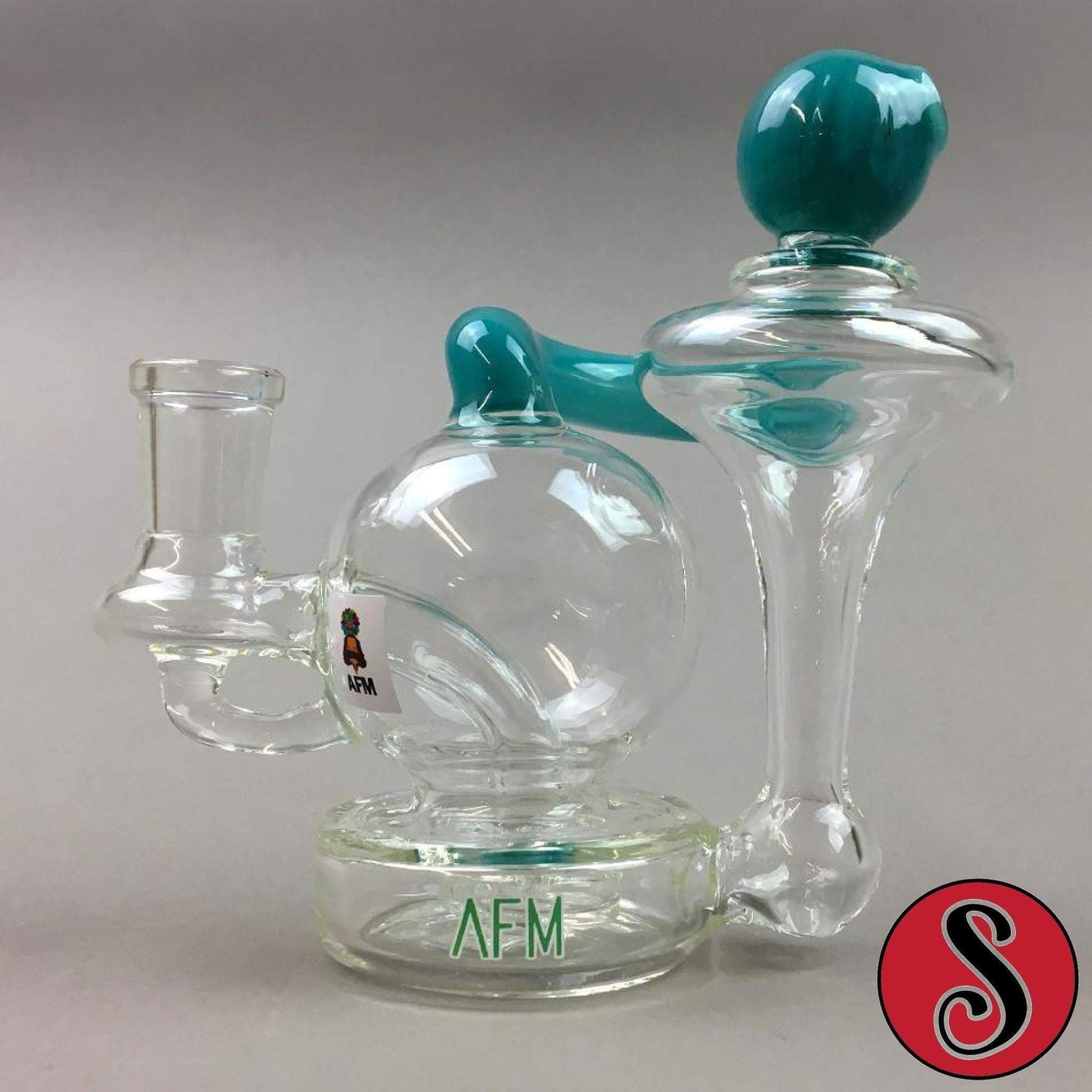5 AFM Mini Recycler Rig With Shower Head Perc And Round Mouth Piece