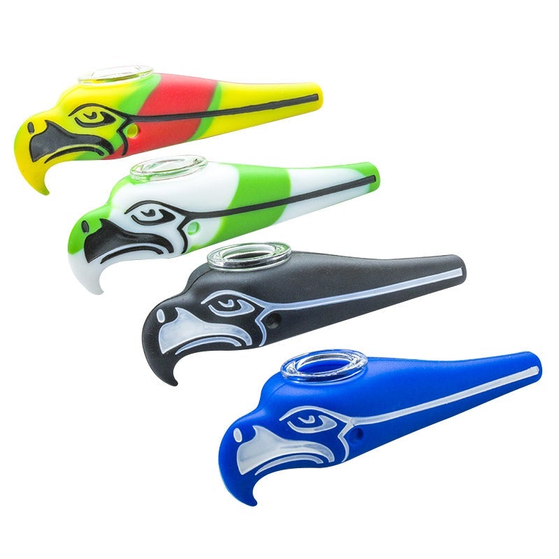Silicone Seahawks Hand Pipe (Random Color)