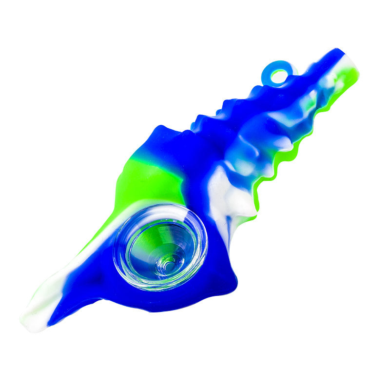 Silicone Conch Hand Pipe With Glass Bowl