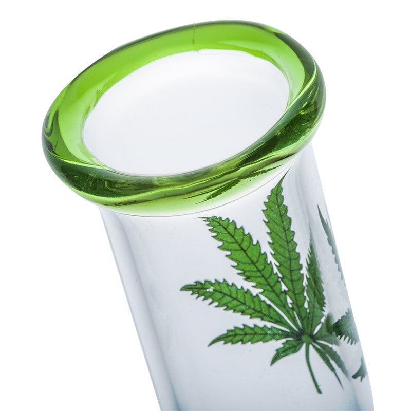 8.3 Leaf Print Mini Glass Bong