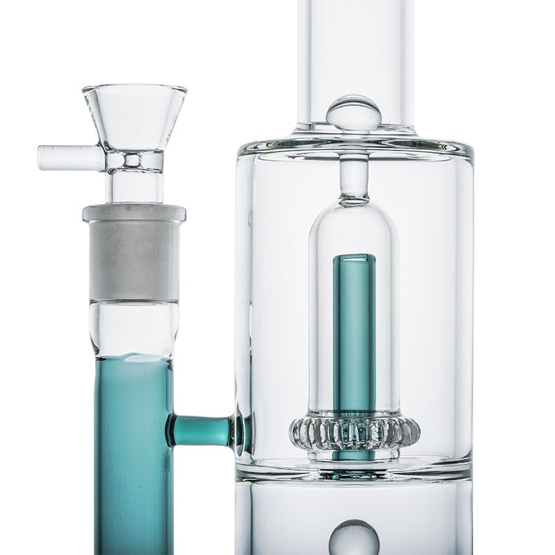 13.8 Straight Tube Double Showerhead Perc Bong