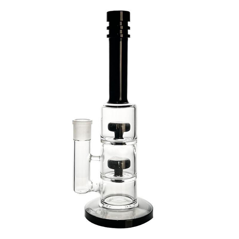10.24 Double Chamber Straight Tube Glass Bong