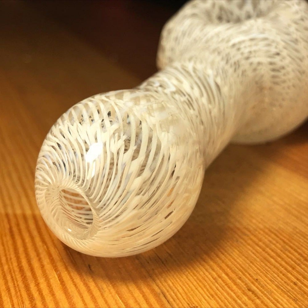 White Wrap and Raked Glass Pipe