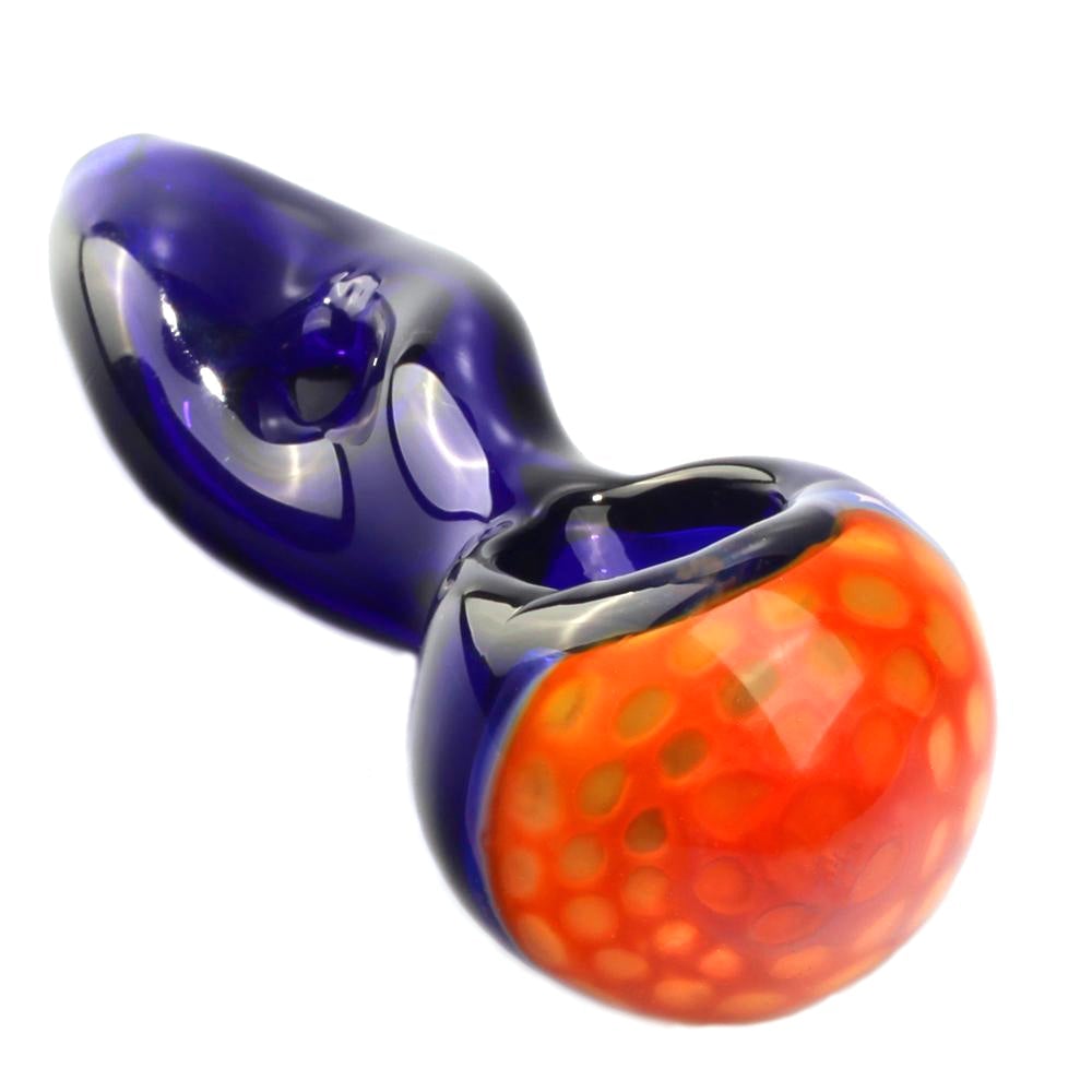 Two Tone Skinny Glass Pipe w/ Twisted Flat Mouthpiece