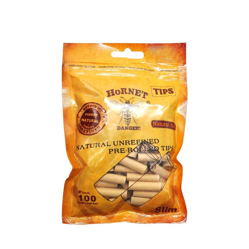Natural Unrefined Rolling Paper Filter Tips - 7mm Pre-Rolled Tips (100 Tips per Resealable Bag) - PuffingBird AU