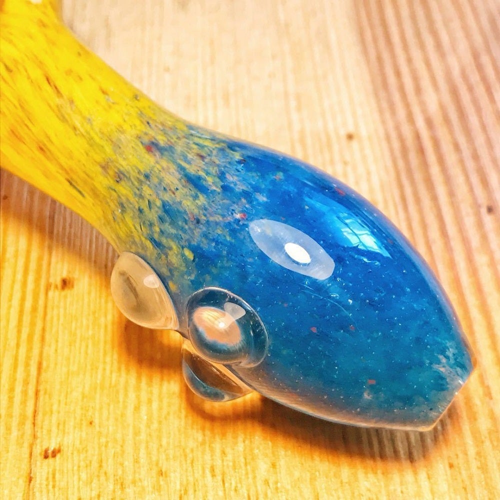 4.5 Three-Toned Dichroic Glass Pipe with Marble Grip