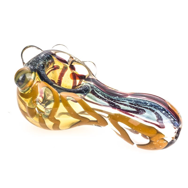 Fumed Glass Spoon Pipe w/ Canes - PuffingBird AU