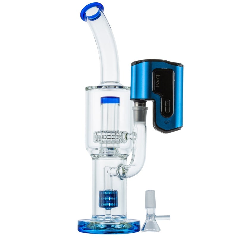 Double Matrix Perc Glass Bong w/ Lookah Q7 Electric Dab Nail Set