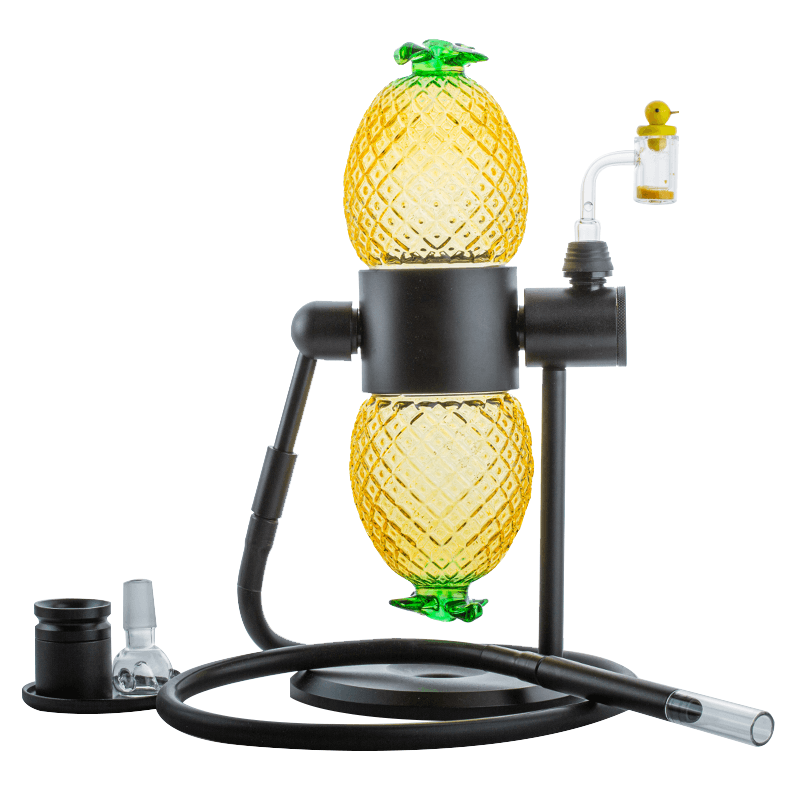 Pineapple Gravity Bong w/ Thermochromic Quart Banger Yellow Set