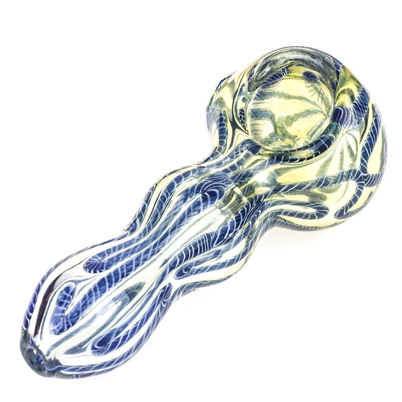 Fumed Glass Spoon Pipe w/ Maria Rings