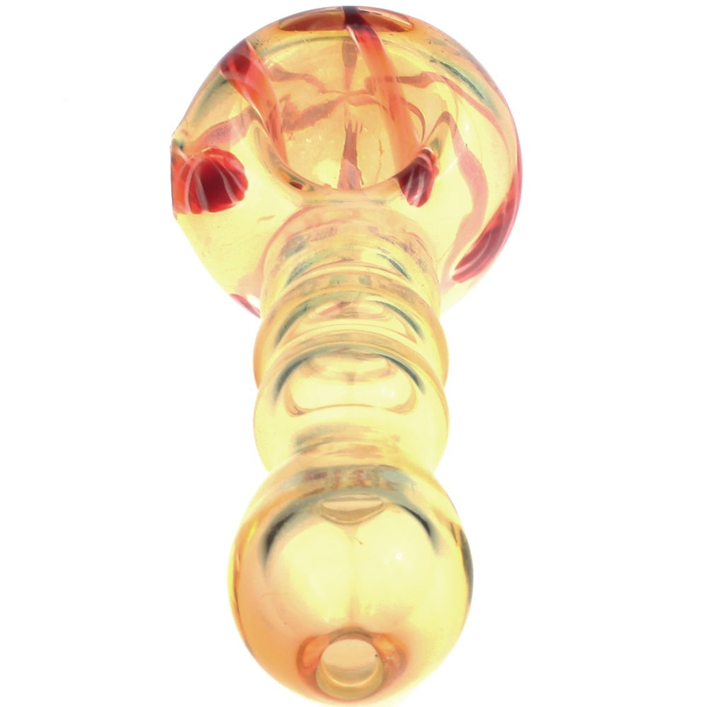 Fumed Glass Milli Spoon Pipe w/ Multiple Mini Maria Rings
