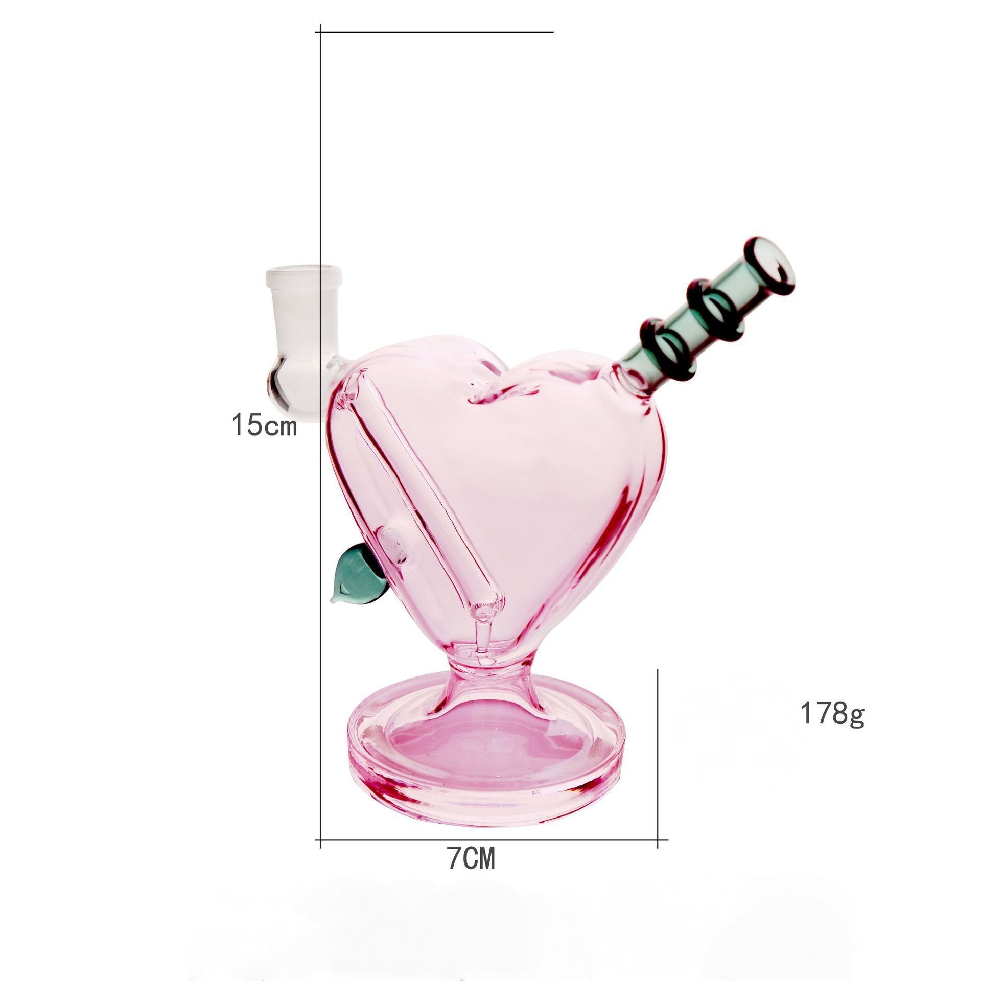 Mini Pink Heart-Shaped Glass Dab Rig