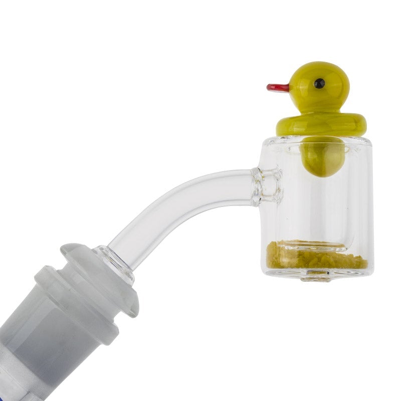 Glow-In-The-Dark Beaker Bong Set w/ Quartz Banger Carb Cap