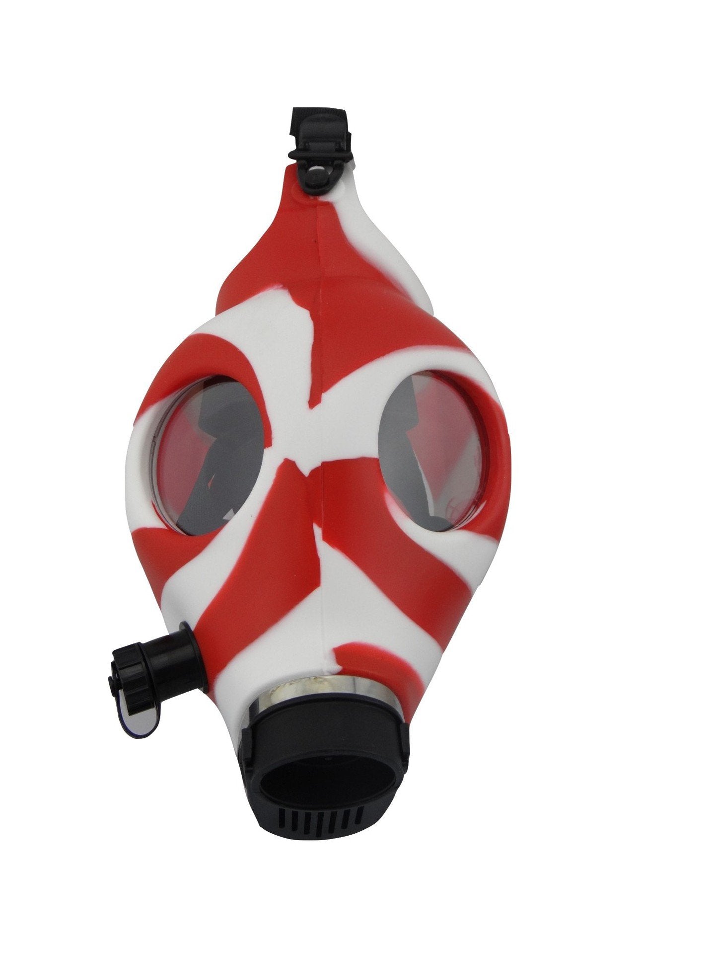 Two Tone Silicone Gas Mask Bong with Acrylic Skull Bong