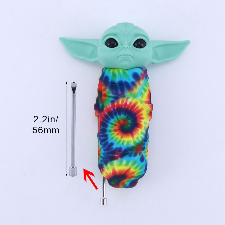 “Baby Yoda” Themed Silicone Smoking Pipe with Random Pattern - PuffingBird AU