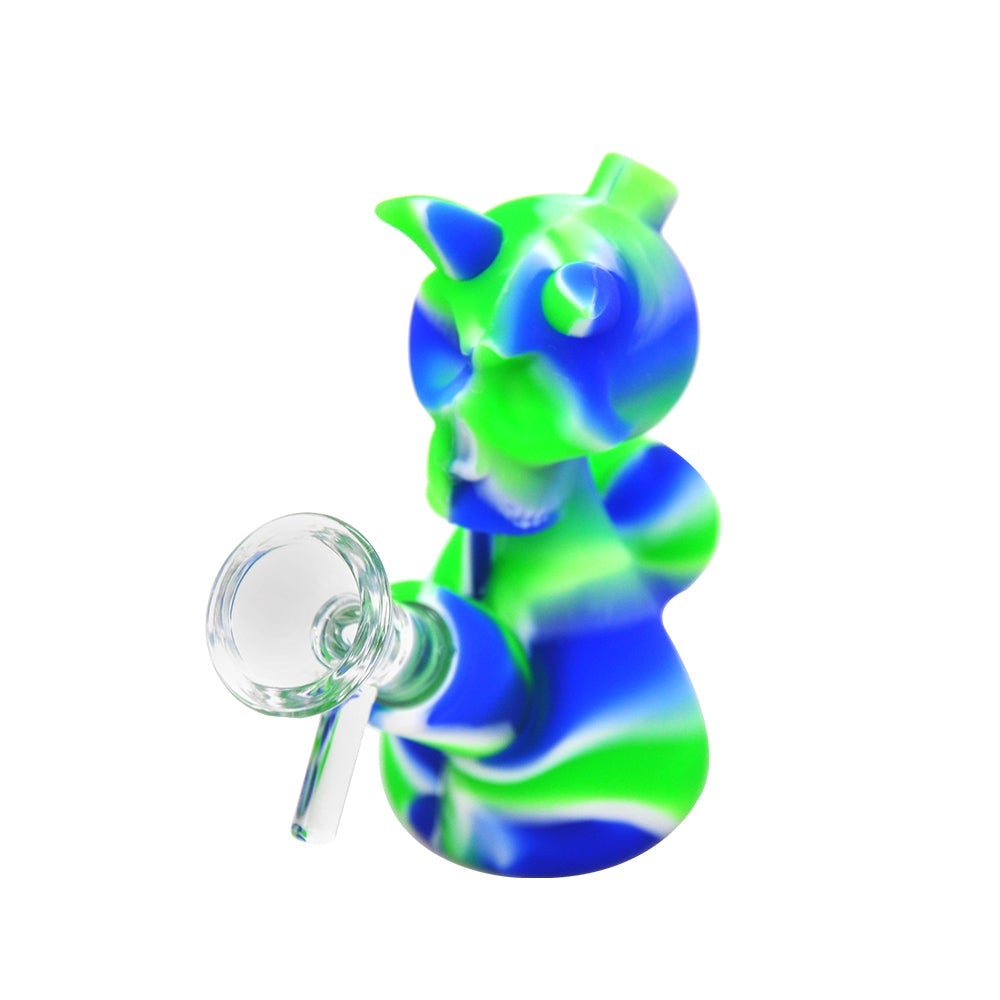 Devil Skull Mini Silicone Bubbler Bong