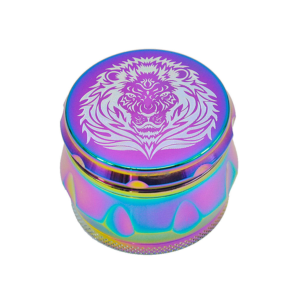 Rainbow Magnetic Lid Zinc Alloy Herb Grinder 4 Piece