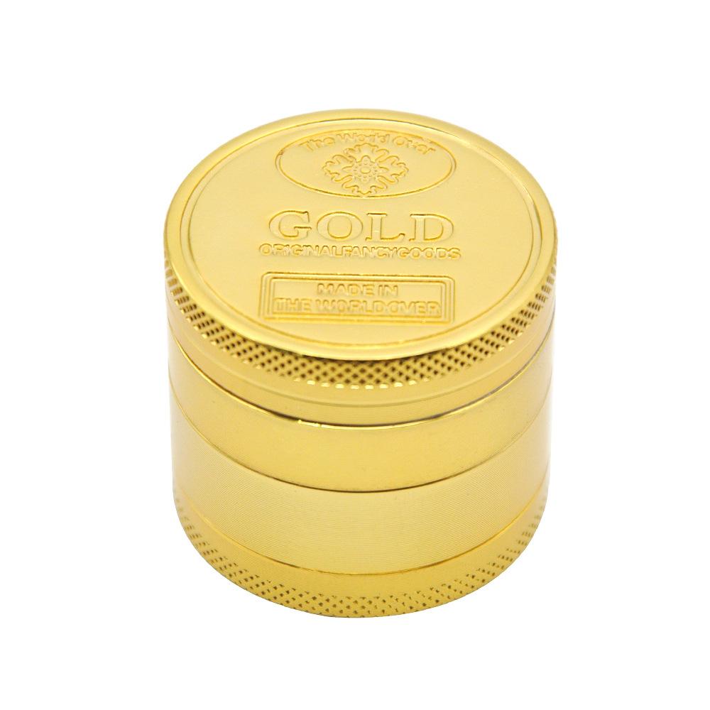 GOLD Coin Design 39mm Zinc Alloy 4 Layer Herb Grinder