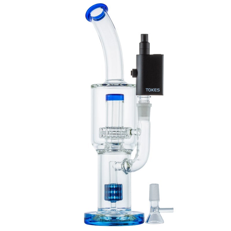 Double Matrix Perc Glass Bong w/ SOC Tokes Vaporizer Set