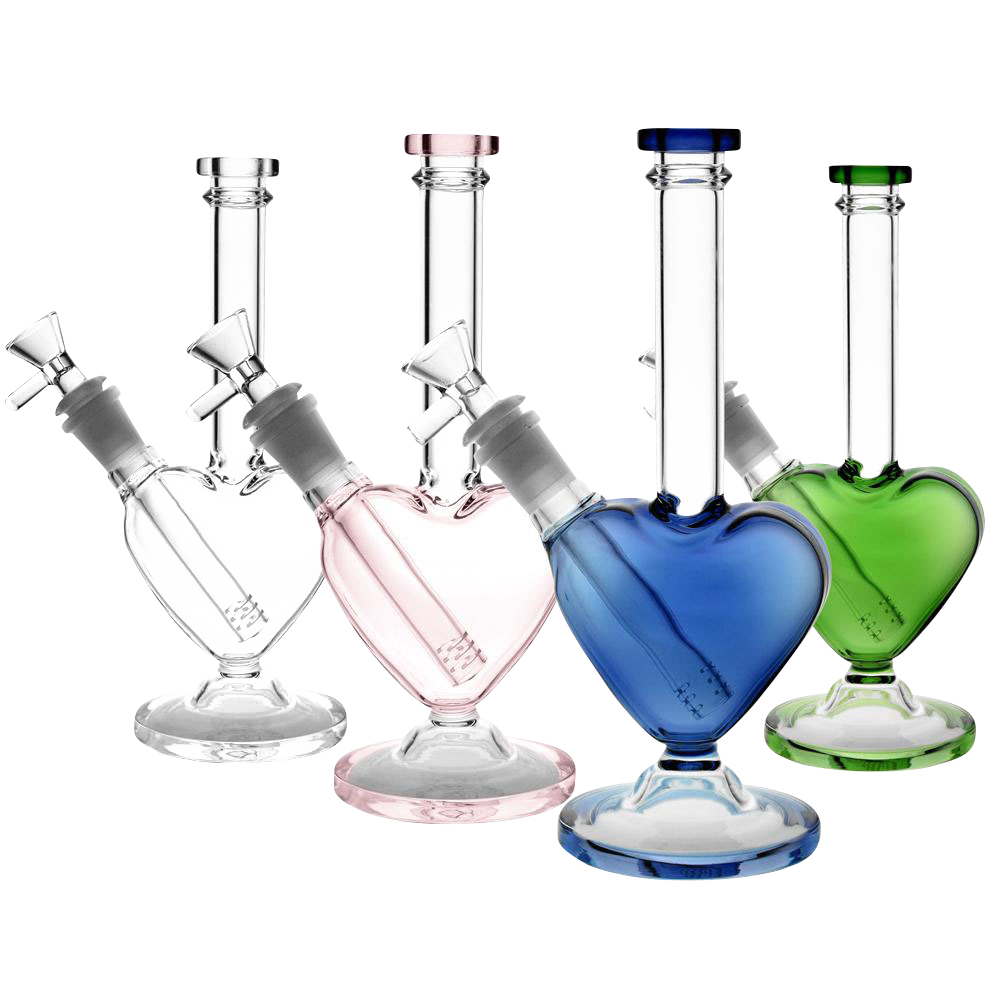 Love Heart Shaped Glass Bong (Random Color)