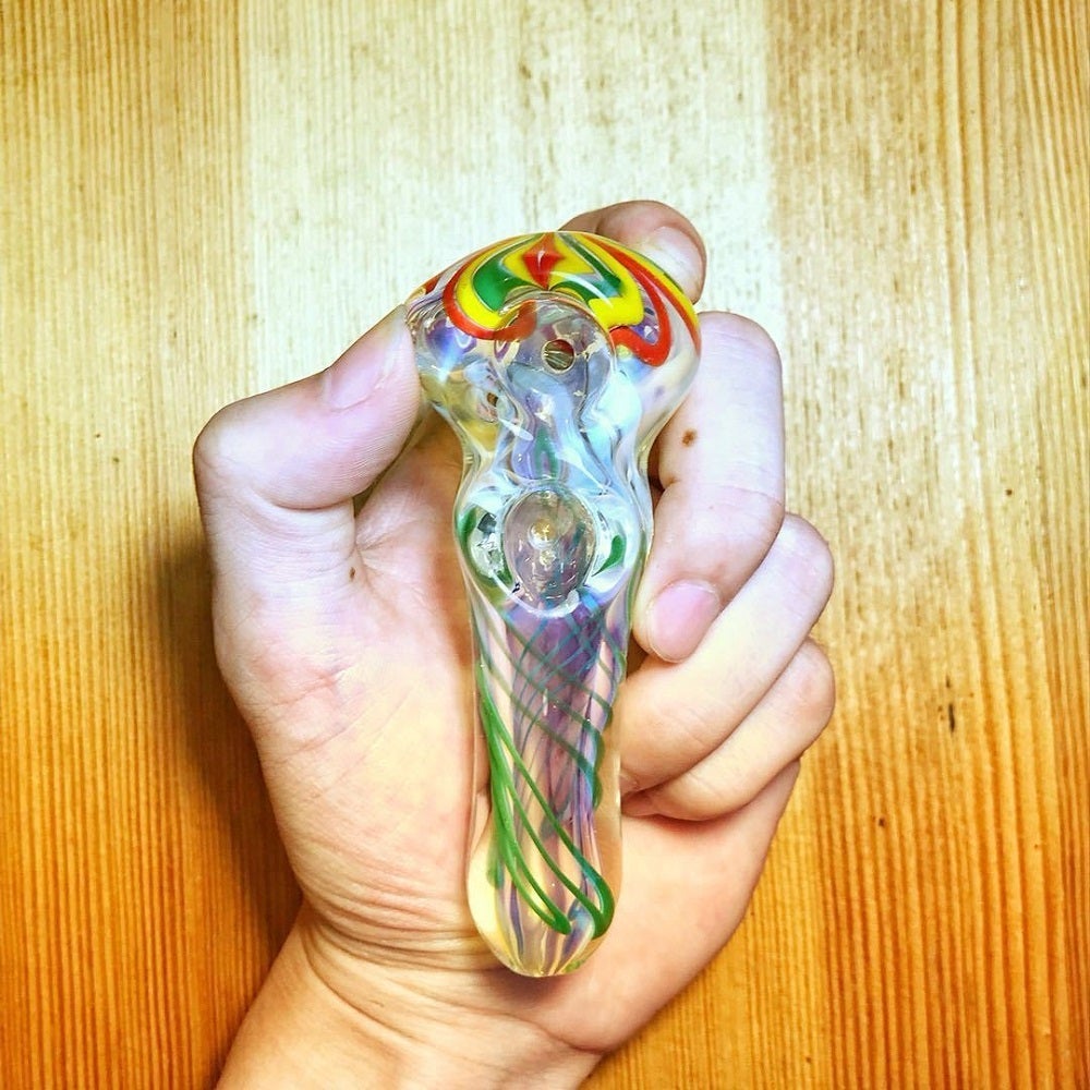 Double Fun Double Bowls Glass Spoon Pipe