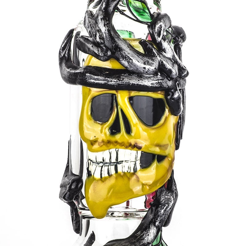 12 Skull Pattern Novelty Glass Bong