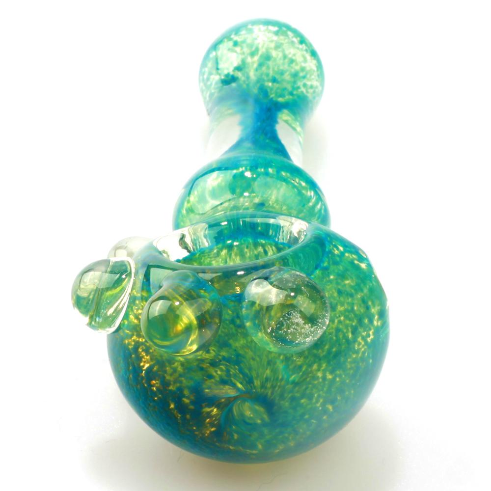 Turquoise Blue Dichroic Color Scheme Spoon Glass Pipe