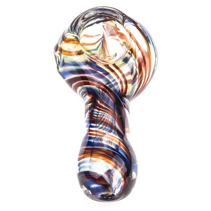 Handmade Swirl Fumed Glass Pipe