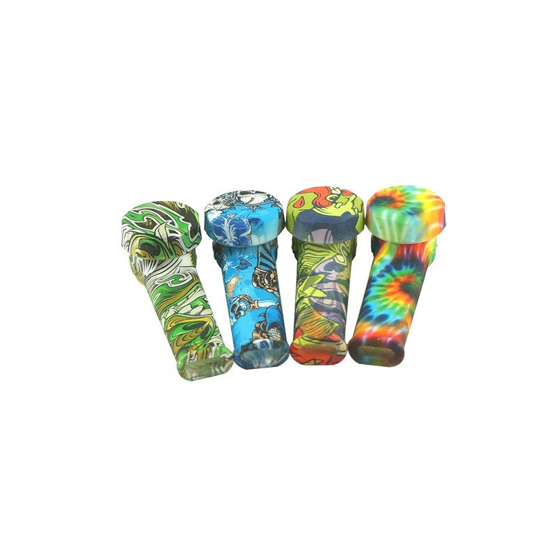 Water Transfer Print Silicone Pipe with Lid