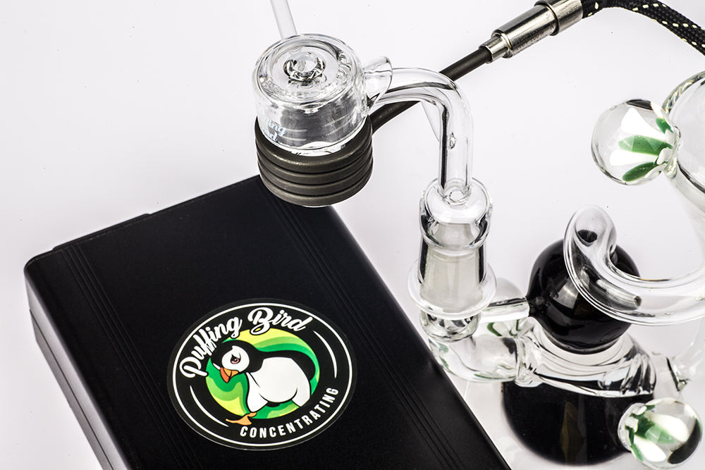 Quartz Enail W/ Flower Pendant Recycler Dab Rig Bundle