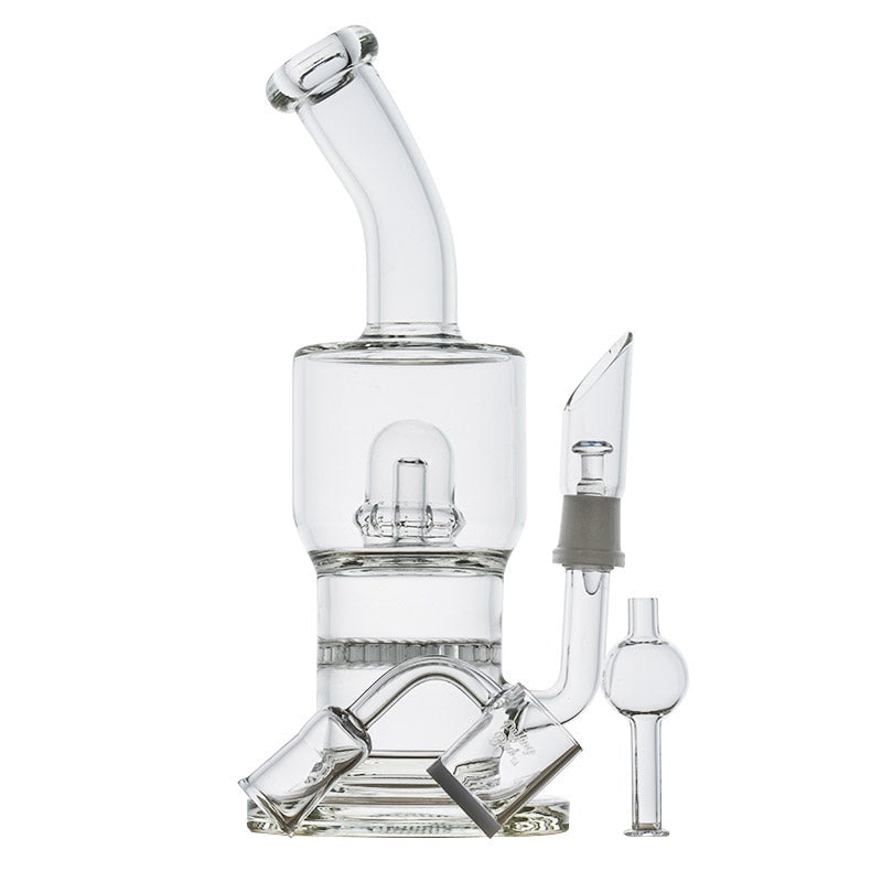 Extra Thick Glass Bong Set w/ Quartz Banger and Carb Cap