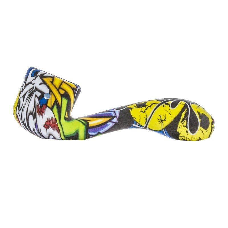 Silicone Sherlock Pipe w/ Glass Bowl (Random Color)