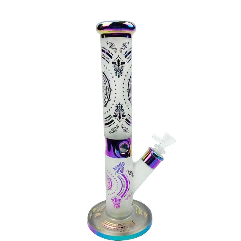 14 Printed Straight Tube Glass Bong