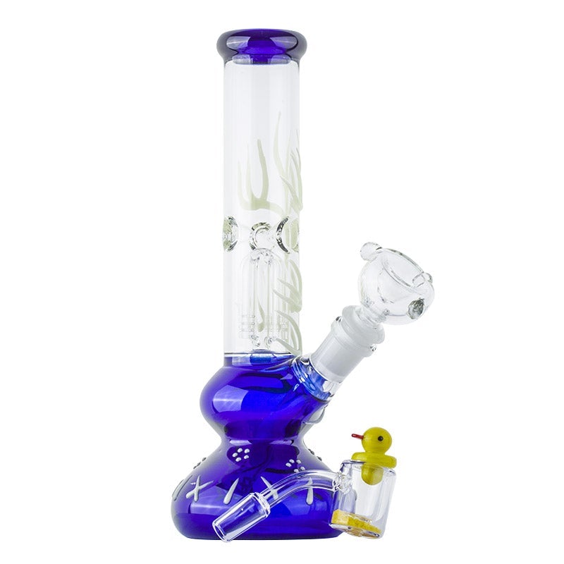 Glow-In-The-Dark Beaker Bong Set w/ Quartz Banger Carb Cap