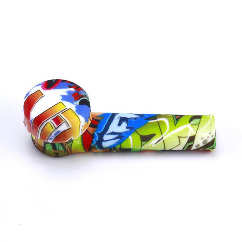 Water-Pattern Silicone Pipe With Lid (Random Colors) - PuffingBird AU
