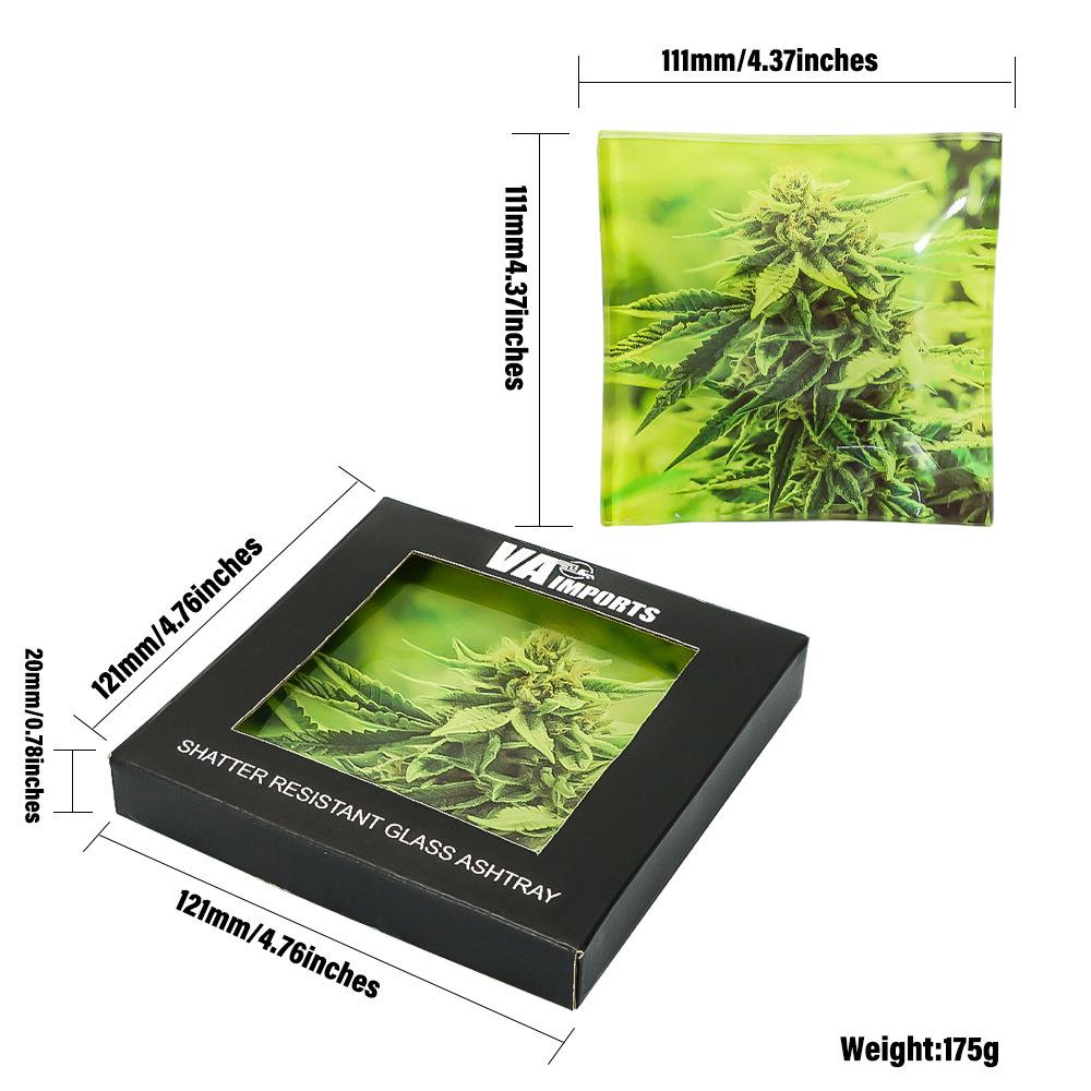 Small Square Glass Cigarette Rolling Tray